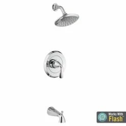 Promo 😀 American Standard Fluent® Single Handle Single Function Bathtub & Shower Faucet in Polished Chrome (Trim Only) ⌛