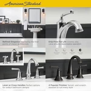 Promo 🛒 American Standard Delancey® Two Handle Widespread Bathroom Sink Faucet in Brushed Nickel Cross Handle ✔️ - Image 3
