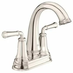 Promo 🌟 American Standard Delancey® Two Handle Centerset Bathroom Sink Faucet in Polished Nickel Lever Handle 😀