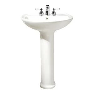 Best Sale 😍 American Standard Cadet™ 3-Hole Pedestal Bathroom Sink with 4 in. Faucet Centerset and Rear Drain in White 😍 - Image 2