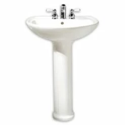Best Pirce 🛒 American Standard Cadet® 1-Hole Pedestal Bathroom Sink with Center Drain in White 🧨