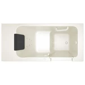 Promo ⭐ American Standard 115 Luxury Series 48 x 28 in. 13-Jet Acrylic, Fiberglass and Gelcoat Rectangle Built-In 3-Wall Alcove Bathtub with Right Drain in Linen 😉 - Image 2