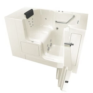 Wholesale ⌛ American Standard 105 Premium Series 52 x 32 in. 12-Jet Gelcoat Rectangle Built-In Bathtub with Right Drain in Linen with Polished Chrome ⌛