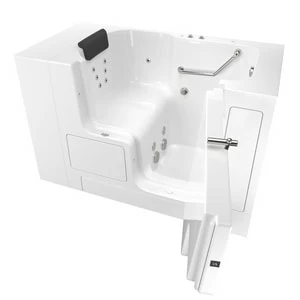 Best Pirce 😉 American Standard 109 Premium Series 52 x 32 in. 12-Jet Gelcoat Rectangle Built-In Bathtub with Right Drain in White with Polished Chrome 🧨