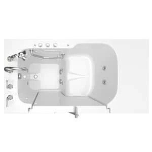 Outlet 💯 American Standard 709 Value Series 52 x 32 in. 27-Jet Gelcoat Rectangle Built-In Bathtub with Left Drain in White with Polished Chrome 😉 - Image 2