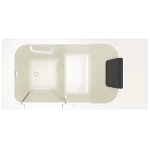 Best Pirce 🌟 American Standard 105 Premium Series 48 x 28-1/2 in. 26-Jet Acrylic, Fiberglass and Gelcoat Rectangle Built-In 3-Wall Alcove Bathtub with Left Drain in Linen 🎉 - Image 2