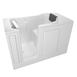Cheapest 👍 American Standard 105 Premium Series 48 x 28-1/2 in. 26-Jet Acrylic, Fiberglass and Gelcoat Rectangle Built-In 3-Wall Alcove Bathtub with Left Drain in White 😀