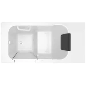 Cheapest 👍 American Standard 105 Premium Series 48 x 28-1/2 in. 26-Jet Acrylic, Fiberglass and Gelcoat Rectangle Built-In 3-Wall Alcove Bathtub with Left Drain in White 😀 - Image 3
