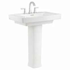 Outlet ✔️ American Standard Townsend® 35-1/4 in. 3-Hole Pedestal Bathroom Sink with 8 in. Faucet Center Size in White 🥰