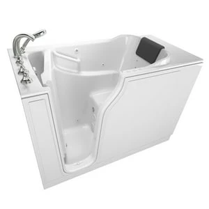 Budget ✔️ American Standard 109 Premium Series 51-1/2 x 29-3/4 in. 39-Jet Gelcoat and Fiberglass Rectangle Built-In 3-Wall Alcove Bathtub with Left Drain in White 🤩