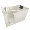 Coupon 😉 American Standard 105 Premium Series 51-1/2 x 29-3/4 in. 39-Jet Gelcoat and Fiberglass Rectangle Built-In 3-Wall Alcove Bathtub with Left Drain in Linen 🔥
