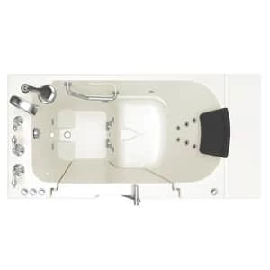 Buy 🎉 American Standard 109 Premium Series 52 x 30 in. 38-Jet Gelcoat and Fiberglass Rectangle Built-In 3-Wall Alcove Bathtub with Left Drain in Linen with Polished Chrome 😉 - Image 3