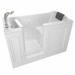 Promo ๐ American Standard 119 Luxury Series 48 x 28 in. 13-Jet Acrylic, Fiberglass and Gelcoat Rectangle Built-In 3-Wall Alcove Bathtub with Left Drain in White โ