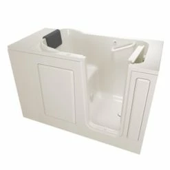 Budget ⭐ American Standard 105 Premium Series 48 x 28-1/2 in. 26-Jet Acrylic, Fiberglass and Gelcoat Rectangle Built-In 3-Wall Alcove Bathtub with Right Drain in Linen 👏