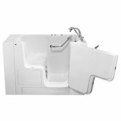 Cheapest 🔔 American Standard 709 Value Series 52 x 32 in. 27-Jet Gelcoat Rectangle Built-In Bathtub with Right Drain in White with Polished Chrome ❤️