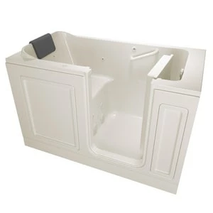 New 👍 American Standard Luxury Series 59-3/4 x 32 in. Whirlpool Walk-in Bathtub with Right Drain in Linen 🔥