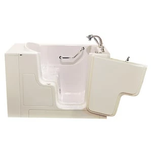 Buy 🎉 American Standard 709 Value Series 52 x 30 in. 21-Jet Gelcoat and Fiberglass Rectangle Built-In 3-Wall Alcove Bathtub with Right Drain in Linen with Polished Chrome 👏