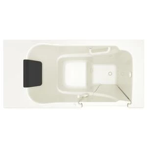 New 🛒 American Standard 105 Premium Series 51-1/2 x 29-3/4 in. 26-Jet Gelcoat and Fiberglass Rectangle Built-In 3-Wall Alcove Bathtub with Right Drain in Linen ⭐ - Image 2