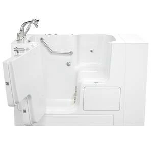 Deals 🎉 American Standard 709 Value Series 52 x 32 in. 6-Jet Gelcoat Rectangle Built-In Bathtub with Left Drain in Linen with Polished Chrome 🔔 - Image 3