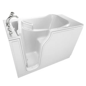 Discount 👏 American Standard 709 Value Series 52 x 32 in. 6-Jet Gelcoat Rectangle Built-In Bathtub with Left Drain in White with Polished Chrome ❤️
