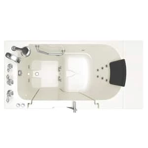 Wholesale 🎉 American Standard 109 Premium Series 52 x 30 in. 12-Jet Gelcoat and Fiberglass Rectangle Built-In 3-Wall Alcove Bathtub with Left Drain in Linen with Polished Chrome 🥰 - Image 3