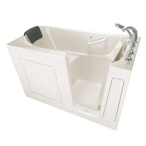 Flash Sale 🔥 American Standard 109 Premium Series 59-1/2 x 29-3/4 in. 26-Jet Gelcoat and Fiberglass Rectangle Built-In 3-Wall Alcove Bathtub with Right Drain in Linen 🎁