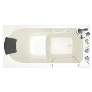 Flash Sale 🔥 American Standard 109 Premium Series 59-1/2 x 29-3/4 in. 26-Jet Gelcoat and Fiberglass Rectangle Built-In 3-Wall Alcove Bathtub with Right Drain in Linen 🎁 - Image 2