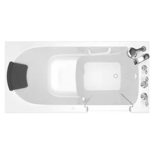 Cheap ✔️ American Standard 109 Premium Series 59-1/2 x 29-3/4 in. 26-Jet Gelcoat and Fiberglass Rectangle Built-In 3-Wall Alcove Bathtub with Right Drain in White 🤩 - Image 3