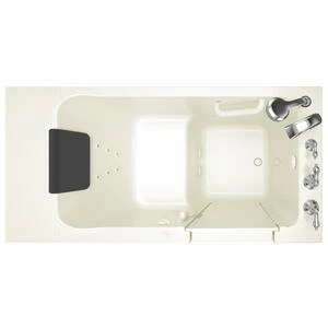 Promo 😍 American Standard 119 Luxury Series 50-1/2 x 30 in. 13-Jet Acrylic Rectangle Built-In and 3-Wall Alcove Bathtub with Right Drain in Linen 😍 - Image 2
