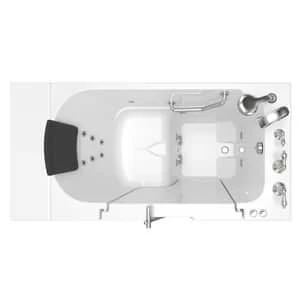 Flash Sale 🧨 American Standard 109 Premium Series 52 x 30 in. 12-Jet Gelcoat and Fiberglass Rectangle Built-In 3-Wall Alcove Bathtub with Right Drain in White with Polished Chrome 🥰 - Image 2