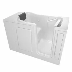 Outlet ๐ American Standard 105 Premium Series 48 x 28-1/2 in. 13-Jet Acrylic, Fiberglass and Gelcoat Rectangle Built-In 3-Wall Alcove Bathtub with Right Drain in White ๐