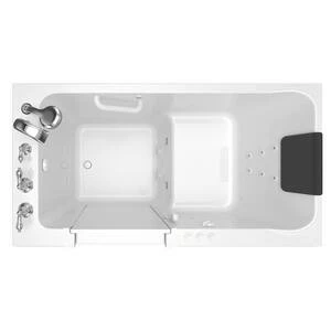 Cheap 💯 American Standard 219 Luxury Series 59-3/4 x 32 in. 39-Jet Acrylic Rectangle Built-In and 3-Wall Alcove Bathtub with Left Drain in White 🤩 - Image 3