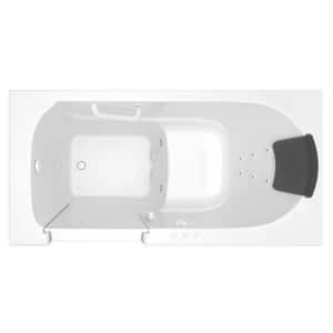 Discount 🎁 American Standard 105 Premium Series 59-1/2 x 29-3/4 in. 39-Jet Gelcoat and Fiberglass Rectangle Built-In 3-Wall Alcove Bathtub with Left Drain in White ✔️ - Image 2