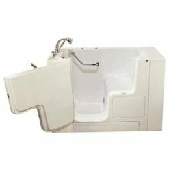 Best deal 🧨 American Standard 709 Value Series 52 x 32 in. 21-Jet Gelcoat Rectangle Built-In Bathtub with Left Drain in Linen with Polished Chrome 🥰