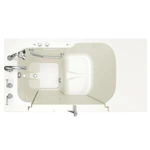 Best deal 🧨 American Standard 709 Value Series 52 x 32 in. 21-Jet Gelcoat Rectangle Built-In Bathtub with Left Drain in Linen with Polished Chrome 🥰 - Image 2