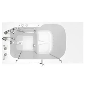 Brand new ⭐ American Standard 709 Value Series 52 x 32 in. 21-Jet Gelcoat Rectangle Built-In Bathtub with Left Drain in White with Polished Chrome ⌛ - Image 3