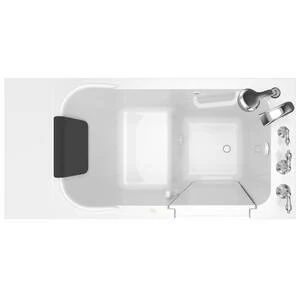 Flash Sale 👍 American Standard 109 Premium Series 48 x 28-1/2 in. 26-Jet Acrylic, Fiberglass and Gelcoat Rectangle Built-In 3-Wall Alcove Bathtub with Right Drain in White 😉 - Image 3