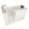 Deals 🌟 American Standard 109 Premium Series 59-1/2 x 29-3/4 in. 39-Jet Gelcoat and Fiberglass Rectangle Built-In 3-Wall Alcove Bathtub with Left Drain in Linen 🥰