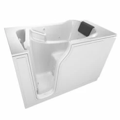 Cheapest ✨ American Standard 105 Premium Series 51-1/2 x 29-3/4 in. 13-Jet Gelcoat and Fiberglass Rectangle Built-In 3-Wall Alcove Bathtub with Left Drain in White 🔥