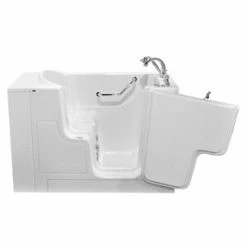 Best reviews of ❤️ American Standard 709 Value Series 52 x 30 in. 27-Jet Gelcoat and Fiberglass Rectangle Built-In 3-Wall Alcove Bathtub with Right Drain in White with Polished Chrome ✔️