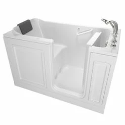 Flash Sale 🎁 American Standard 219 Luxury Series 59-3/4 x 32 in. 26-Jet Acrylic Rectangle Built-In and 3-Wall Alcove Bathtub with Right Drain in White 😍