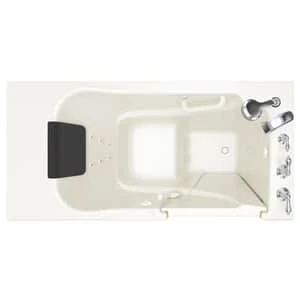 Cheap 🧨 American Standard 109 Premium Series 51-1/2 x 29-3/4 in. 13-Jet Gelcoat and Fiberglass Rectangle Built-In 3-Wall Alcove Bathtub with Right Drain in Linen 🧨 - Image 3