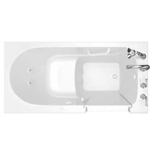 Hot Sale ⭐ American Standard 509 Value Series 59-1/2 x 29-3/4 in. Whirlpool Walk-In Bathtub with Right Drain in White 😍 - Image 3