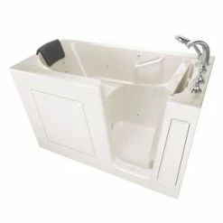 Wholesale ✔️ American Standard 109 Premium Series 59-1/2 x 29-3/4 in. 13-Jet Gelcoat and Fiberglass Rectangle Built-In 3-Wall Alcove Bathtub with Right Drain in Linen 👏