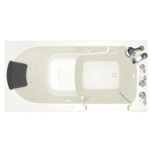 Wholesale ✔️ American Standard 109 Premium Series 59-1/2 x 29-3/4 in. 13-Jet Gelcoat and Fiberglass Rectangle Built-In 3-Wall Alcove Bathtub with Right Drain in Linen 👏 - Image 2