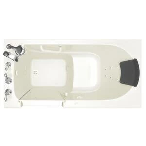 Cheapest 🛒 American Standard 109 Premium Series 59-1/2 x 29-3/4 in. 13-Jet Gelcoat and Fiberglass Rectangle Built-In 3-Wall Alcove Bathtub with Left Drain in White 🥰 - Image 2