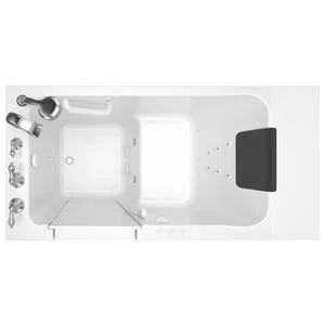 Best deal 🛒 American Standard 119 Luxury Series 50-1/2 x 30 in. 39-Jet Acrylic Rectangle Built-In and 3-Wall Alcove Bathtub with Left Drain in White ✔️ - Image 3