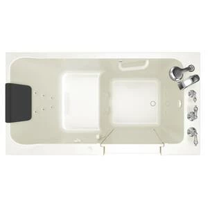 New 👍 American Standard 219 Luxury Series 59-3/4 x 32 in. 13-Jet Acrylic Rectangle Built-In and 3-Wall Alcove Bathtub with Right Drain in Linen 😍 - Image 4