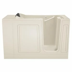 Outlet 🎉 American Standard 115 Luxury Series 48 x 28 in. 39-Jet Acrylic, Fiberglass and Gelcoat Rectangle Built-In 3-Wall Alcove Bathtub with Right Drain in Linen ❤️