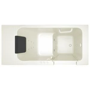 Outlet 🎉 American Standard 115 Luxury Series 48 x 28 in. 39-Jet Acrylic, Fiberglass and Gelcoat Rectangle Built-In 3-Wall Alcove Bathtub with Right Drain in Linen ❤️ - Image 3